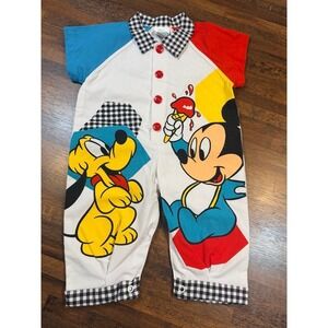Vintage Mickey& Pluto one piece outfit by Walt Disney Company. Size 6/9 Mo. RARE